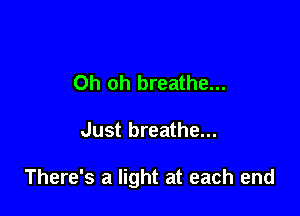 Oh oh breathe...

Just breathe...

There's a light at each end