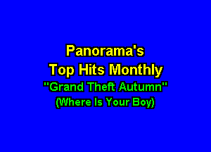 Panorama's
Top Hits Monthly

Grand Theft Autumn
(Where Is Your Boy)