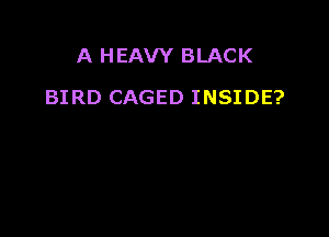 A HEAVY BLACK

BIRD CAGED INSIDE?