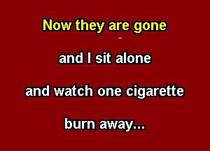 Now they are gone

and I sit alone
and watch one cigarette

burn away...