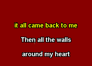 it all came back to me

Then all the walls

around my heart