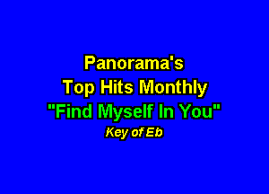 Panorama's
Top Hits Monthly

Find Myself In You
Key ofEb