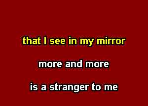 that I see in my mirror

more and more

is a stranger to me