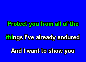 Protect you from all of the

things We already endured

And I want to show you