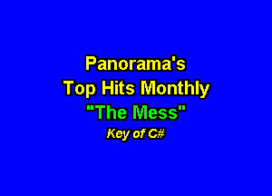 Panorama's
Top Hits Monthly

The Mess
Key ofo