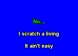 No...

l scratch a living

It ain't easy