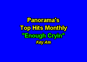 Panorama's
Top Hits Monthly

Enough Cryin
KcyAm