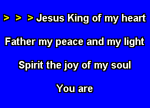 z- ia p Jesus King of my heart

Father my peace and my light

Spirit the joy of my soul

You are