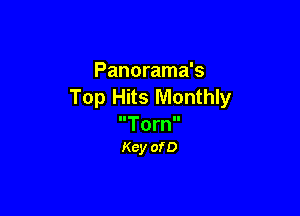 Panorama's
Top Hits Monthly

Torn
Kcy ofD