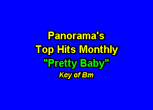 Panorama's
Top Hits Monthly

Pretty Baby
Key of 8m