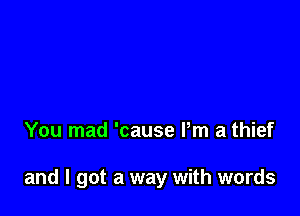 Shout out to Bill O,Reilly
l'ma throw you a curve
You mad 'cause Pm a thief

and I got a way with words