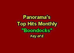 Panorama's
Top Hits Monthly

Boondocks
Key ofE