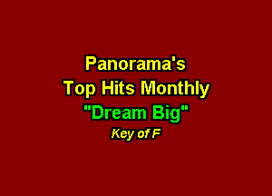 Panorama's
Top Hits Monthly

Dream Big
Key ofF