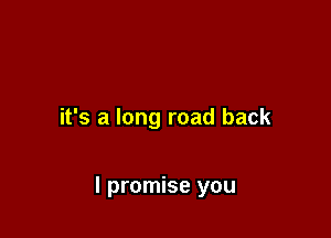 it's a long road back

I promise you