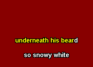 underneath his beard

so snowy white