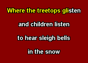 Where the treetops glisten

and children listen

to hear sleigh bells

in the snow