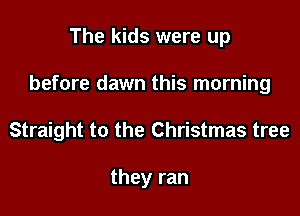The kids were up

before dawn this morning

Straight to the Christmas tree

they ran