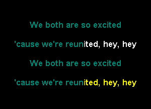 We both are so excited
'cause we're reunited, hey, hey

We both are so excited

'cause we're reunited, hey, hey