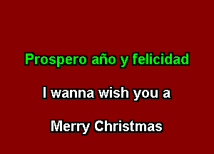 Prospero ario y felicidad

I wanna wish you a

Merry Christmas