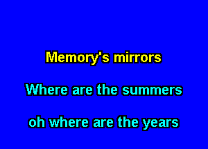 Memory's mirrors

Where are the summers

oh where are the years