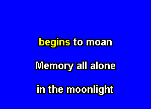 begins to moan

Memory all alone

in the moonlight