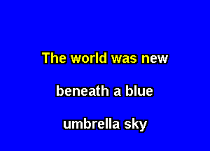 The world was new

beneath a blue

umbrella sky