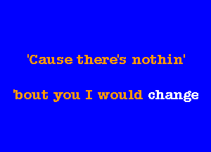 'Cause there's nothin'

'bout you I would change