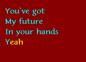 You've got
My future

In your hands
Yeah