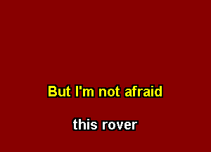 But I'm not afraid

this rover