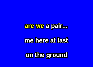 are we a pair...

me here at last

on the ground