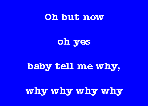 Oh but now
oh yes

baby tell me why,

why why why why