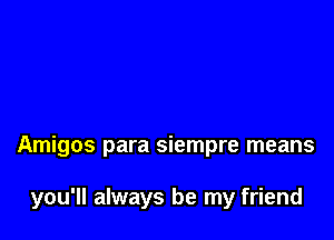Amigos para siempre means

you'll always be my friend