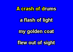 A crash of drums
a flash of light

my golden coat

flew out of sight