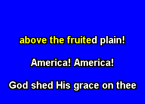 above the fruited plain!

America! America!

God shed His grace on thee