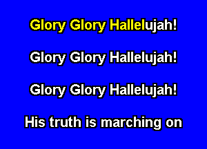 Glory Glory Hallelujah!

Glory Glory Hallelujah!

Glory Glory Hallelujah!

His truth is marching on