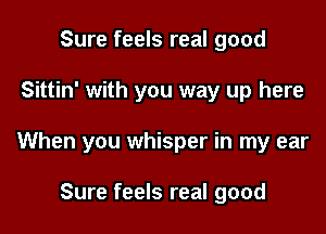 Sure feels real good

Sittin' with you way up here

When you whisper in my ear

Sure feels real good