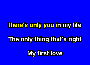 there's only you in my life

The only thing that's right

My first love