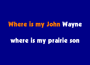 Where is my John Wayne

where is my prairie son