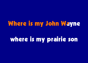 Where is my John Wayne

where is my prairie son