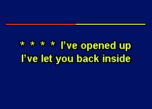 a ' We opened up

We let you back inside