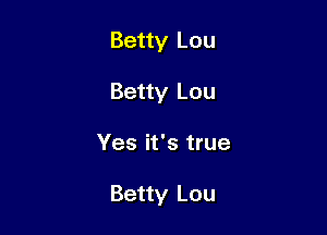 Betty Lou
Betty Lou

Yes it's true

Betty Lou