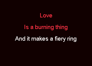 And it makes a fiery ring