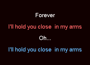 Forever

I'II hold you close in my arms

Oh...

I'll hold you close in my arms
