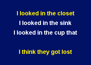 I looked in the closet
I looked in the sink

I looked in the cup that

I think they got lost