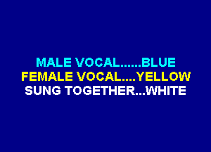 MALE VOCAL ...... BLUE
FEMALE VOCAL....YELLOW
SUNG TOGETHER...WHITE