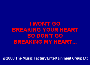 2000 The Music Factory Entertainment Group Ltd