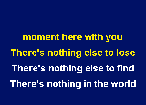 moment here with you
There's nothing else to lose
There's nothing else to find
There's nothing in the world