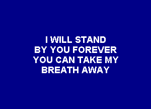 I WILL STAND
BY YOU FOREVER

YOU CAN TAKE MY
BREATH AWAY