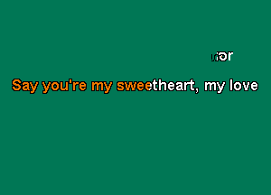 BOT

Say you're my sweetheart, my love
