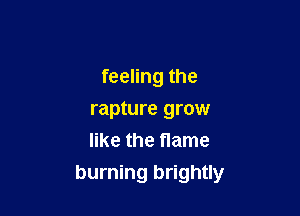 feeling the

rapture grow
like the flame
burning brightly